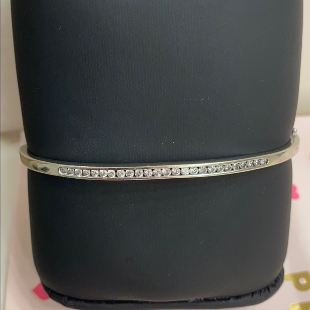 Diamond white gold bangle